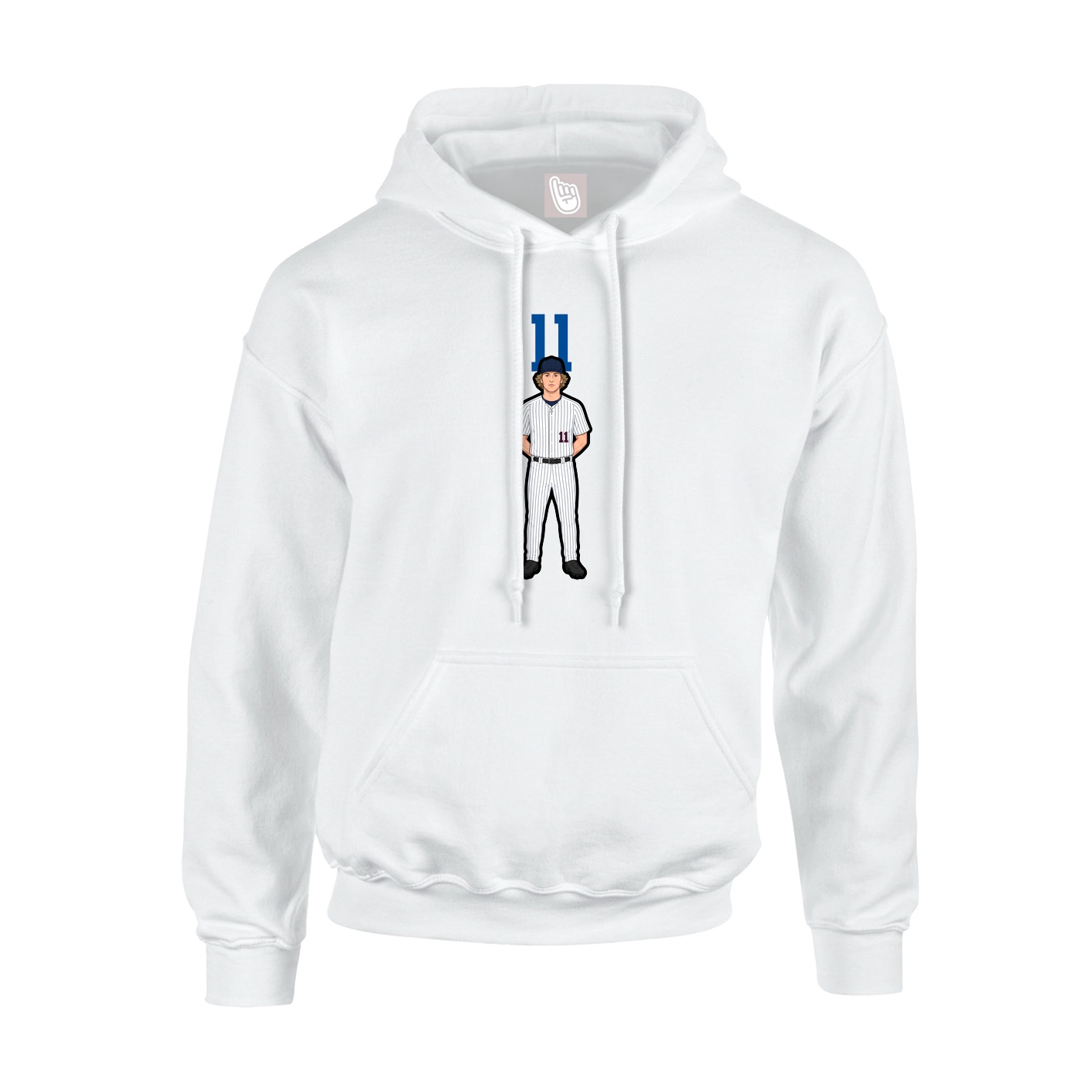 Youth Hoodie — Number Top in White