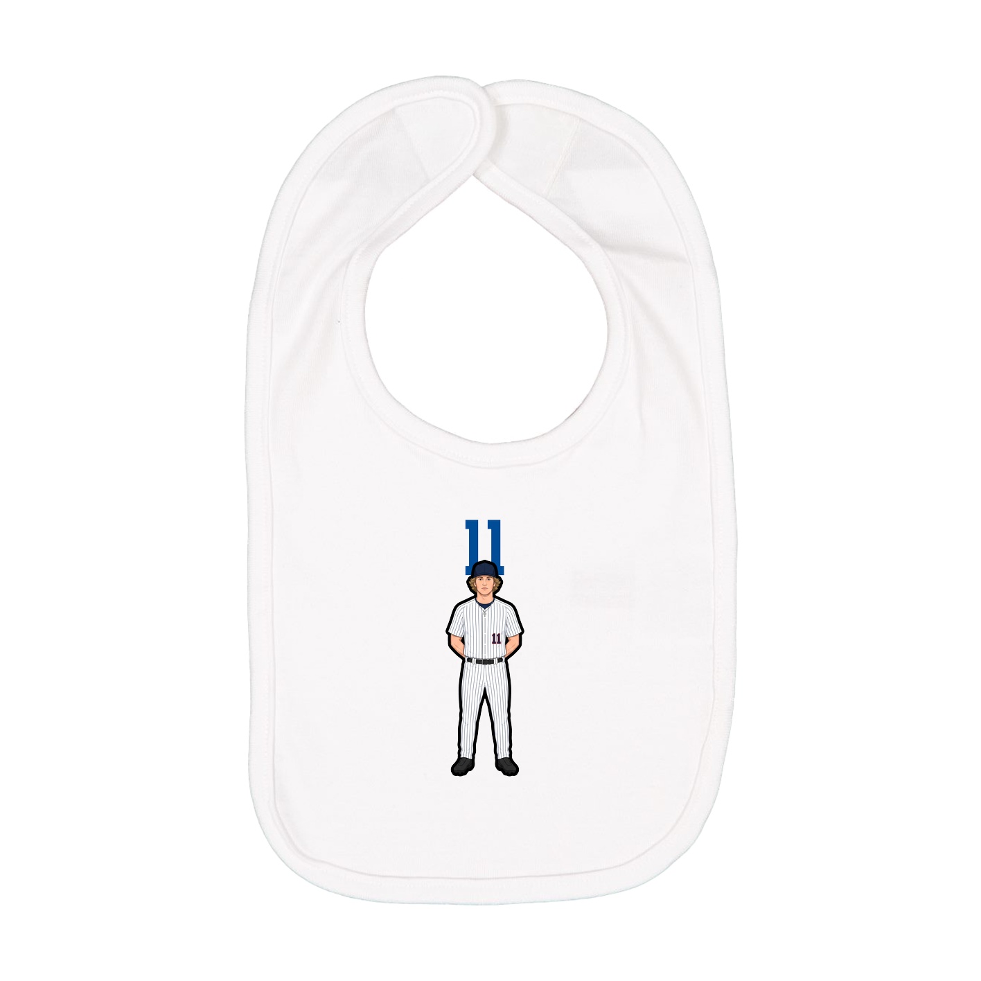 Infant Bib — Number Top in White