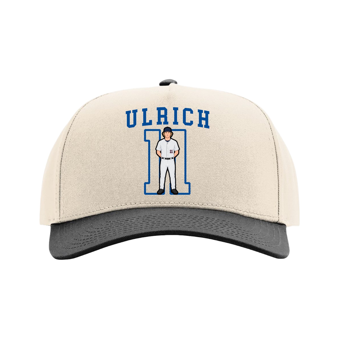 Full Fabric Five-Panel Champ Cap — Shirsey in Cream/Black