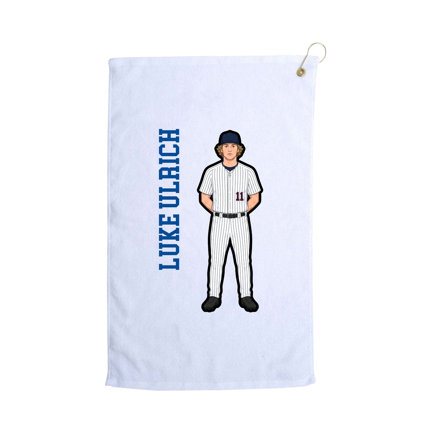 Golf Towel — Name Vertical in White