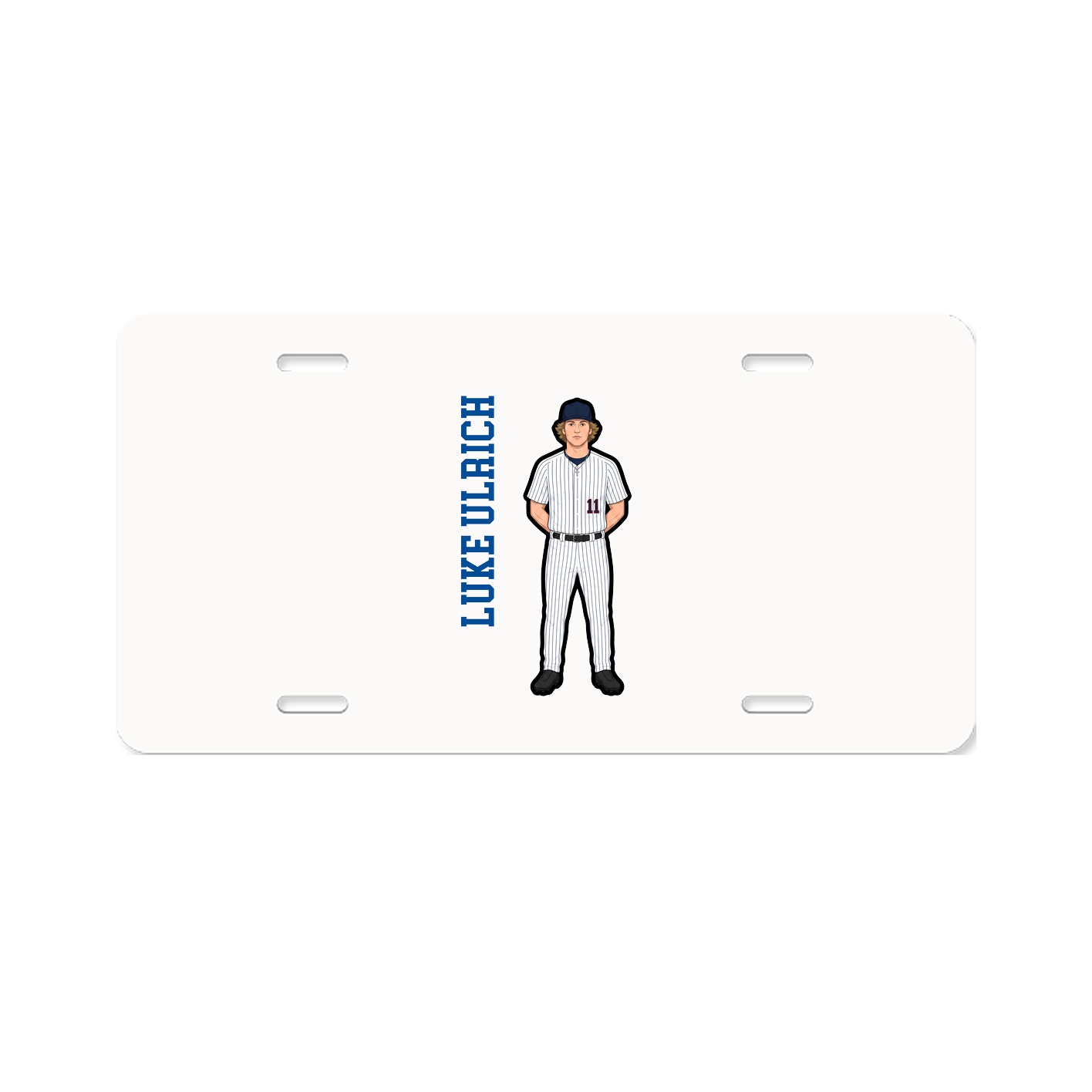 License Plate — Name Vertical in Classic