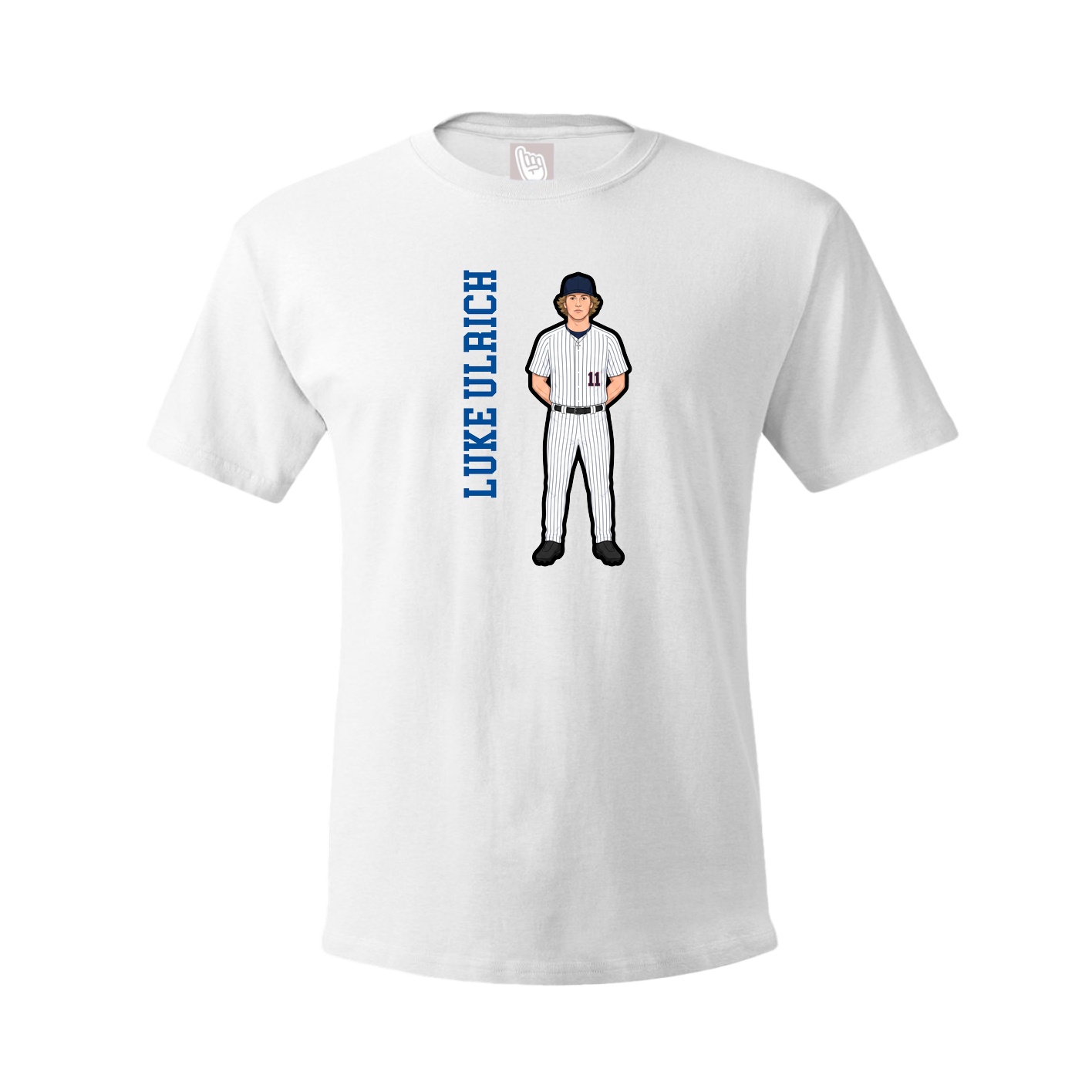 Tee — Name Vertical in White