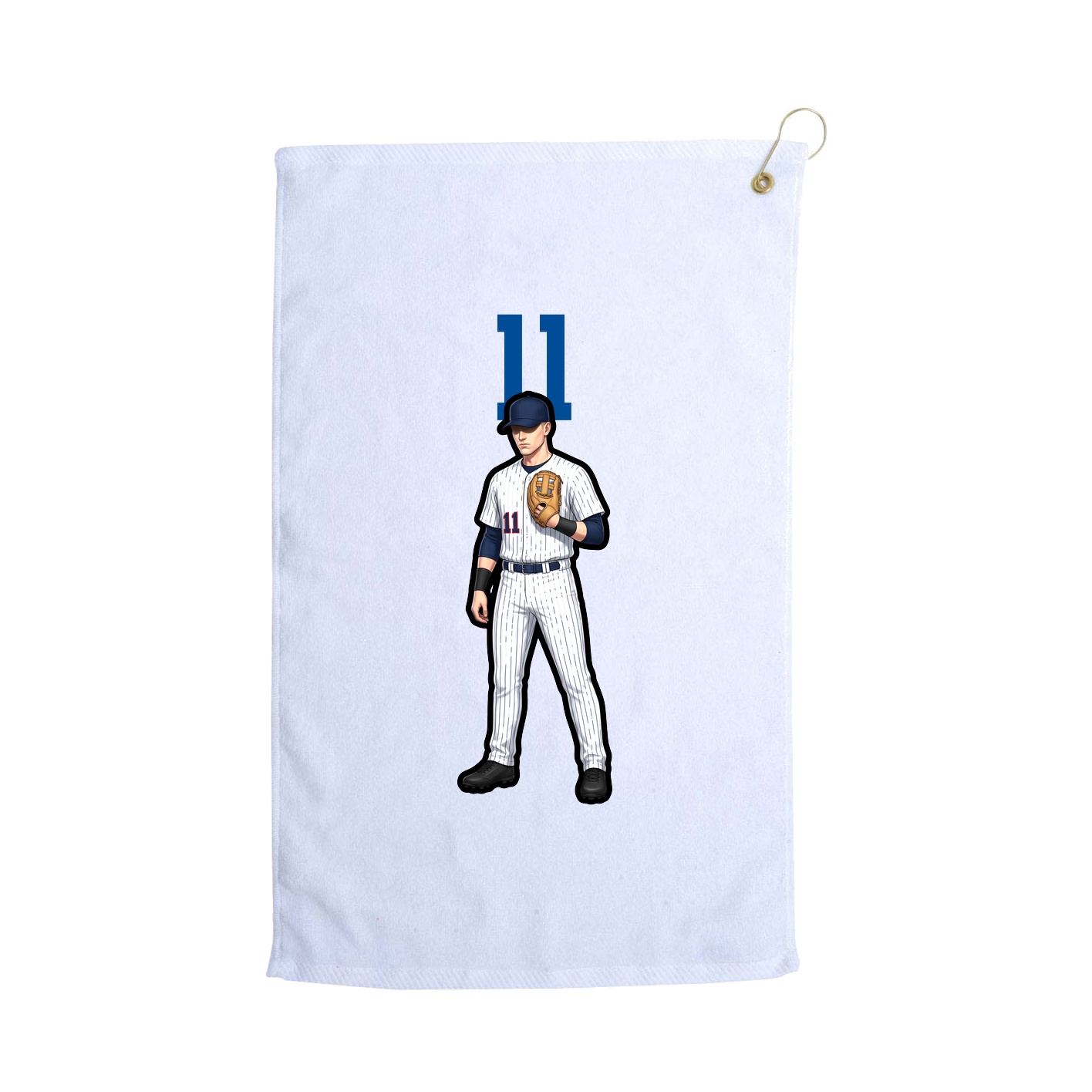 Golf Towel — Number Top in White