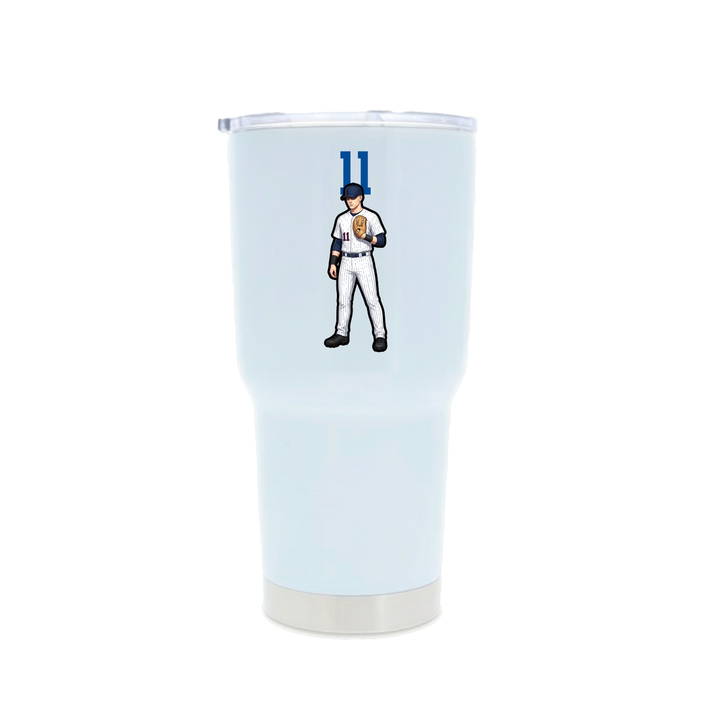 30oz Stainless Steel Tumbler — Number Top in White