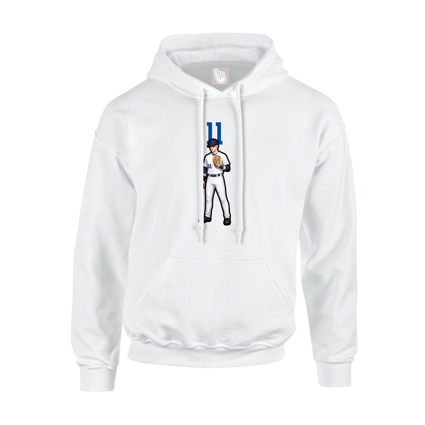 Hoodie — Number Top in White