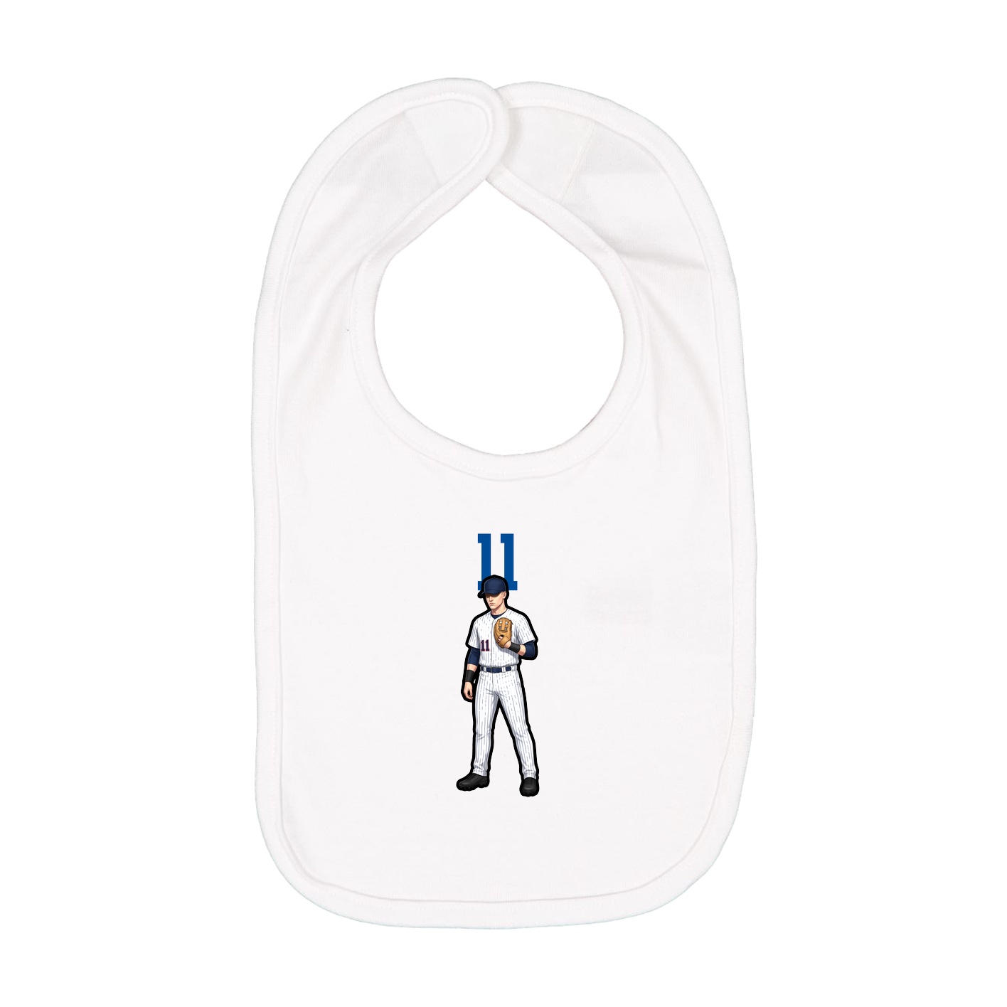 Infant Bib — Number Top in White