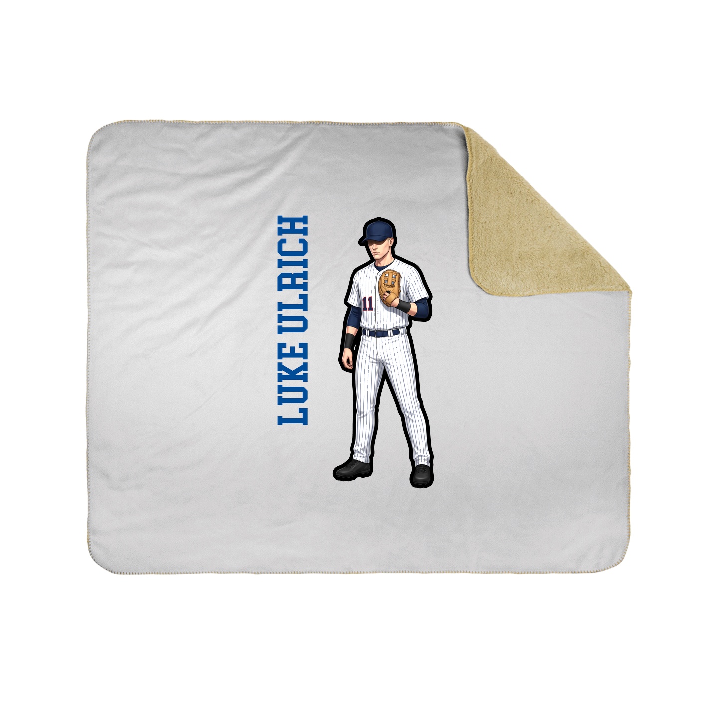 Throw Blanket — Name Vertical in White