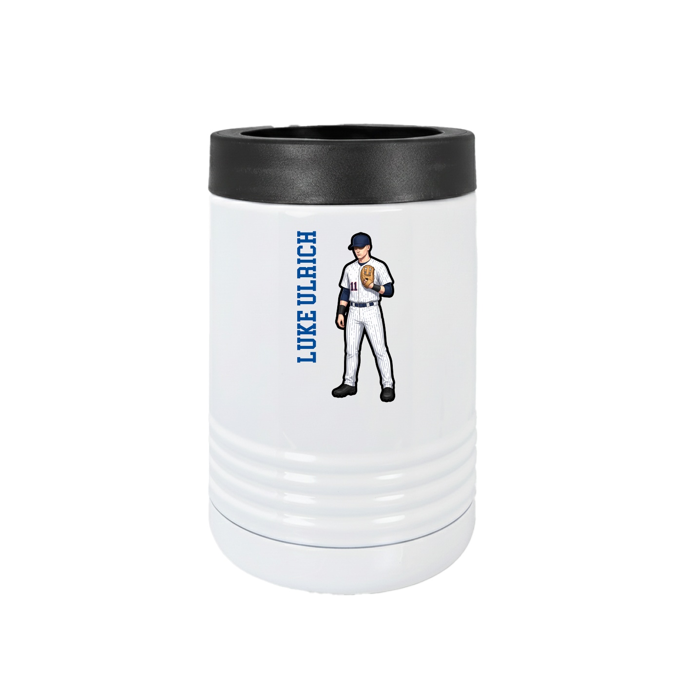 Beverage Holder — Name Vertical in White