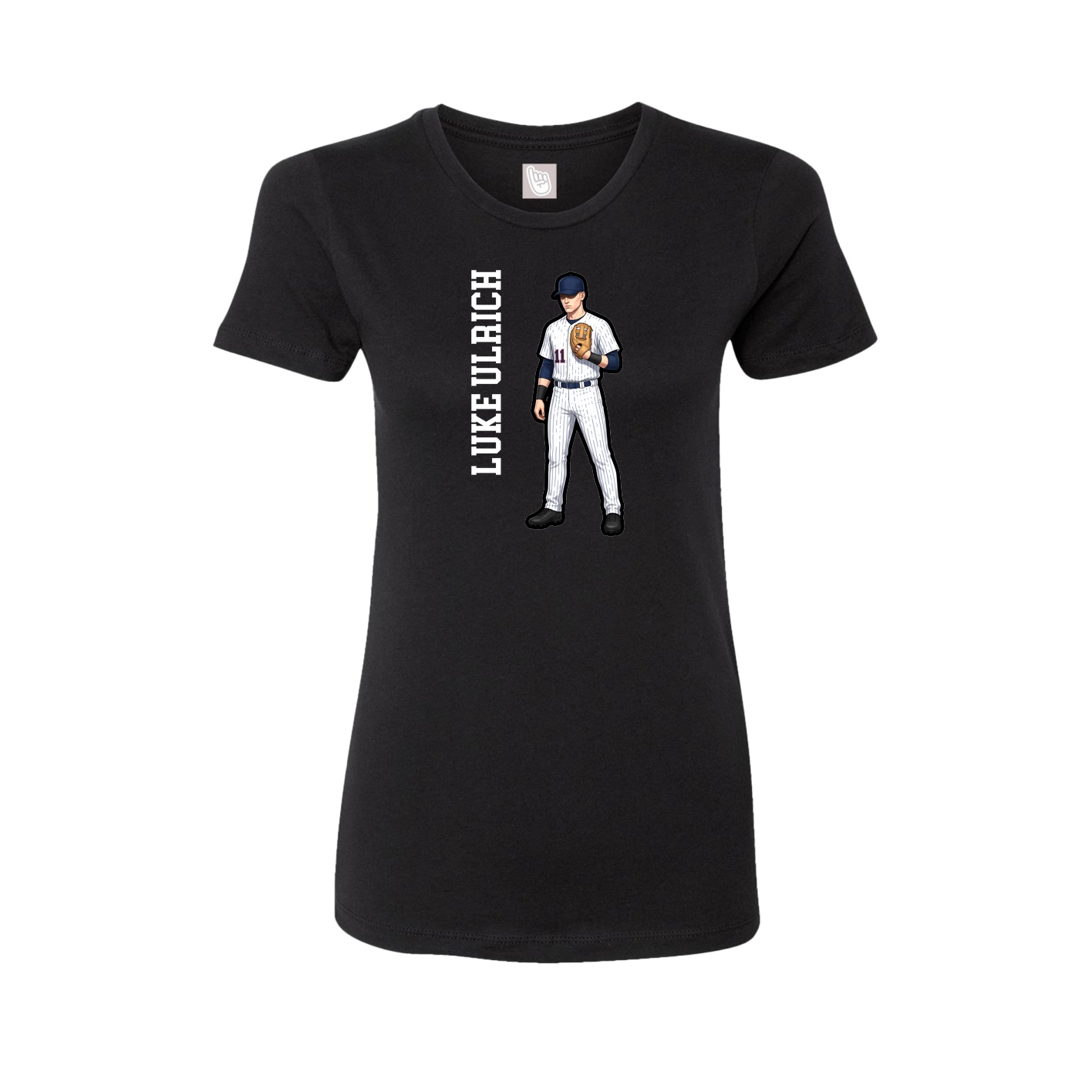 Womens Tee — Name Vertical in Black