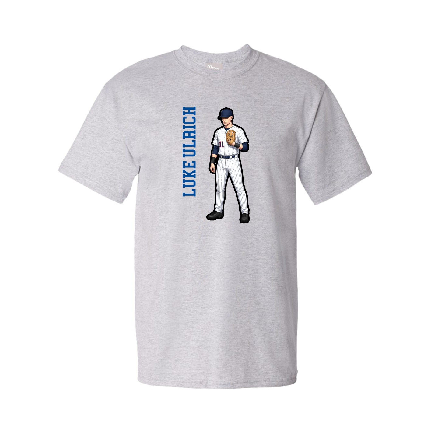 Youth Tee — Name Vertical in Grey