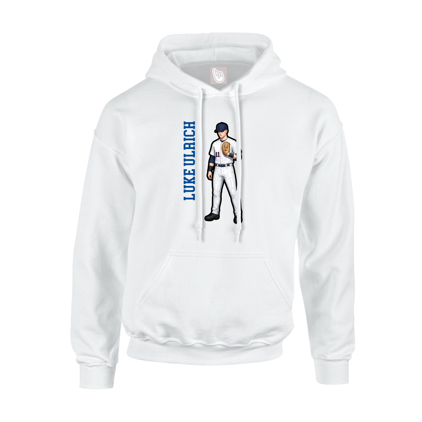 Hoodie — Name Vertical in White
