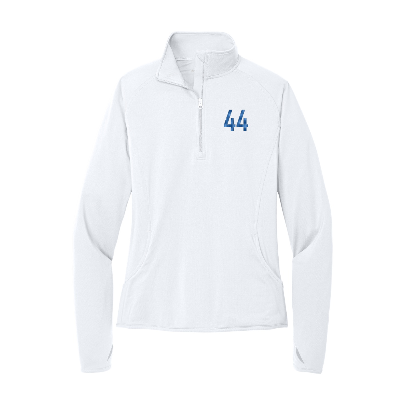 Women's Q-Zip Pullover — Front Shirsy in White