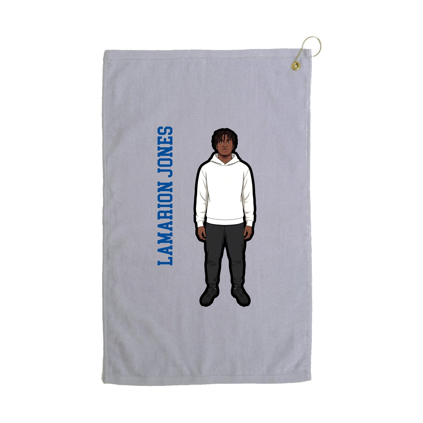 Golf Towel — Name Vertical in Grey