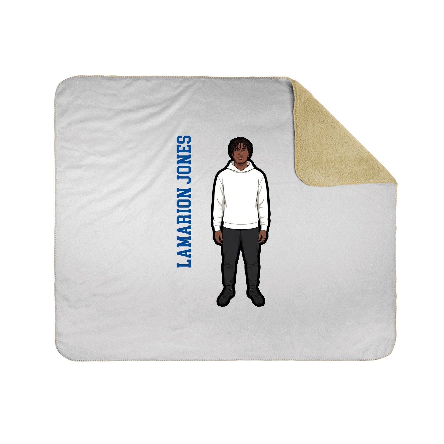 Throw Blanket — Name Vertical in White