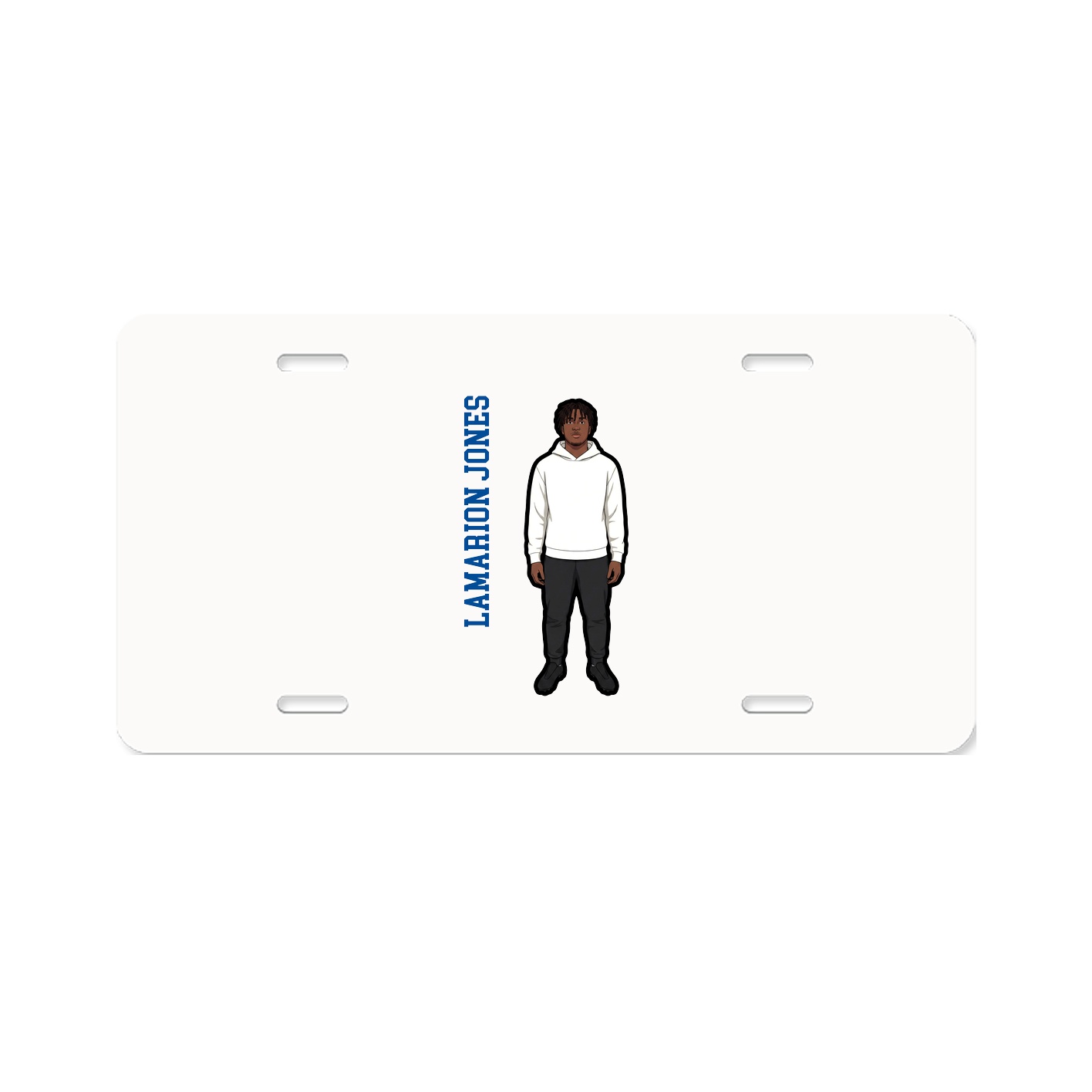 License Plate — Name Vertical in Classic
