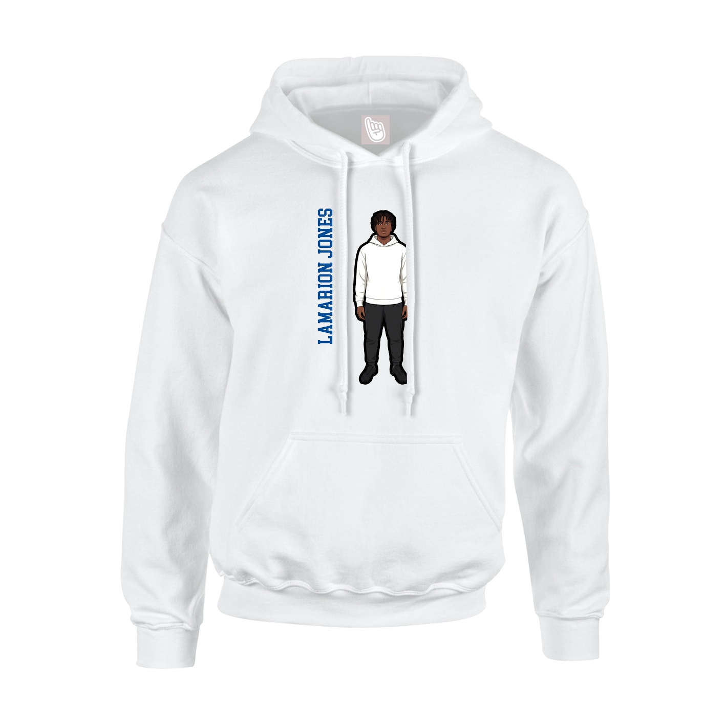 Hoodie — Name Vertical in White