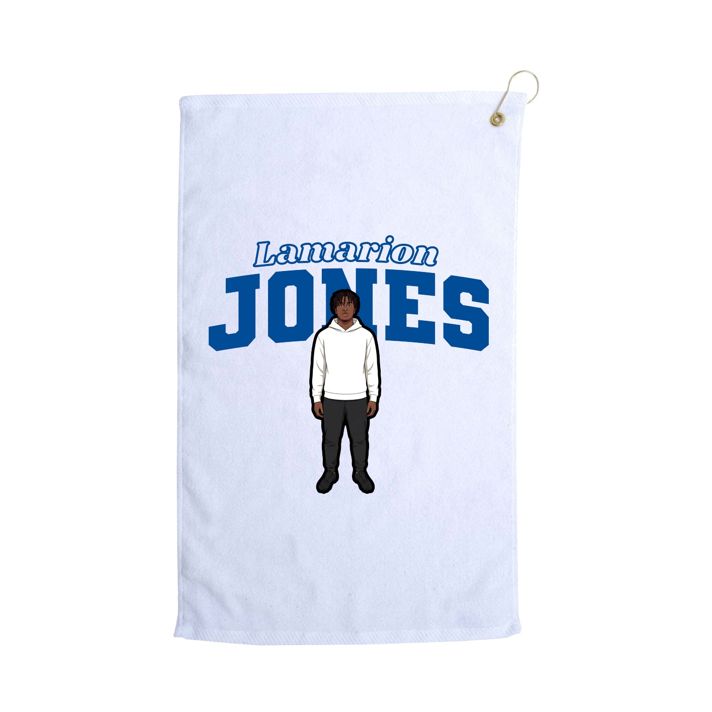 Golf Towel — Name Arch in White