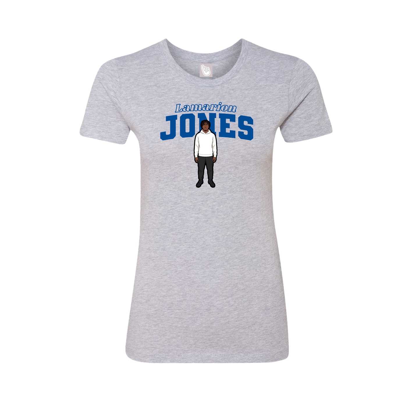 Fitted Women's Tee — Name Arch in Grey