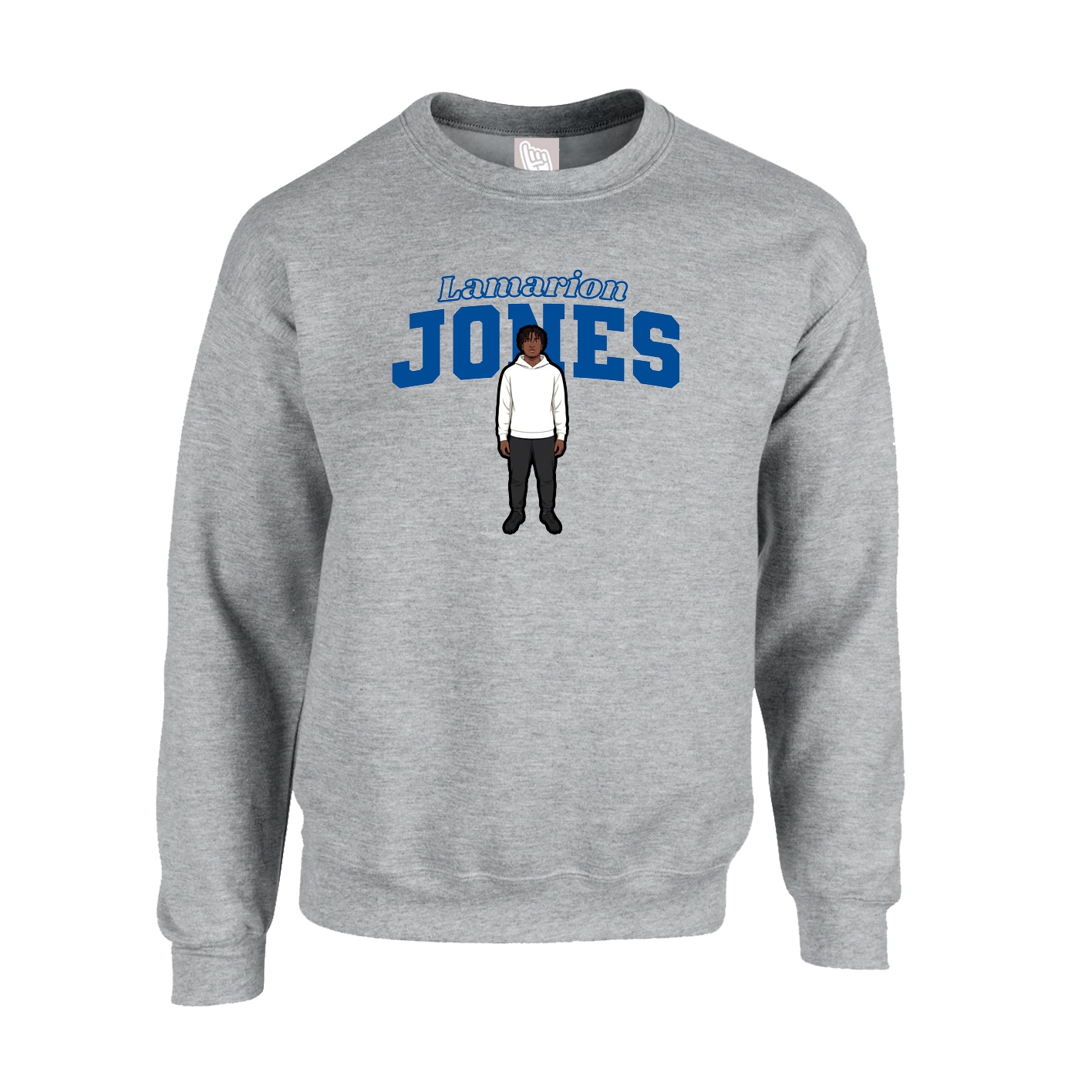 Fleece Crew — Name Arch in Grey