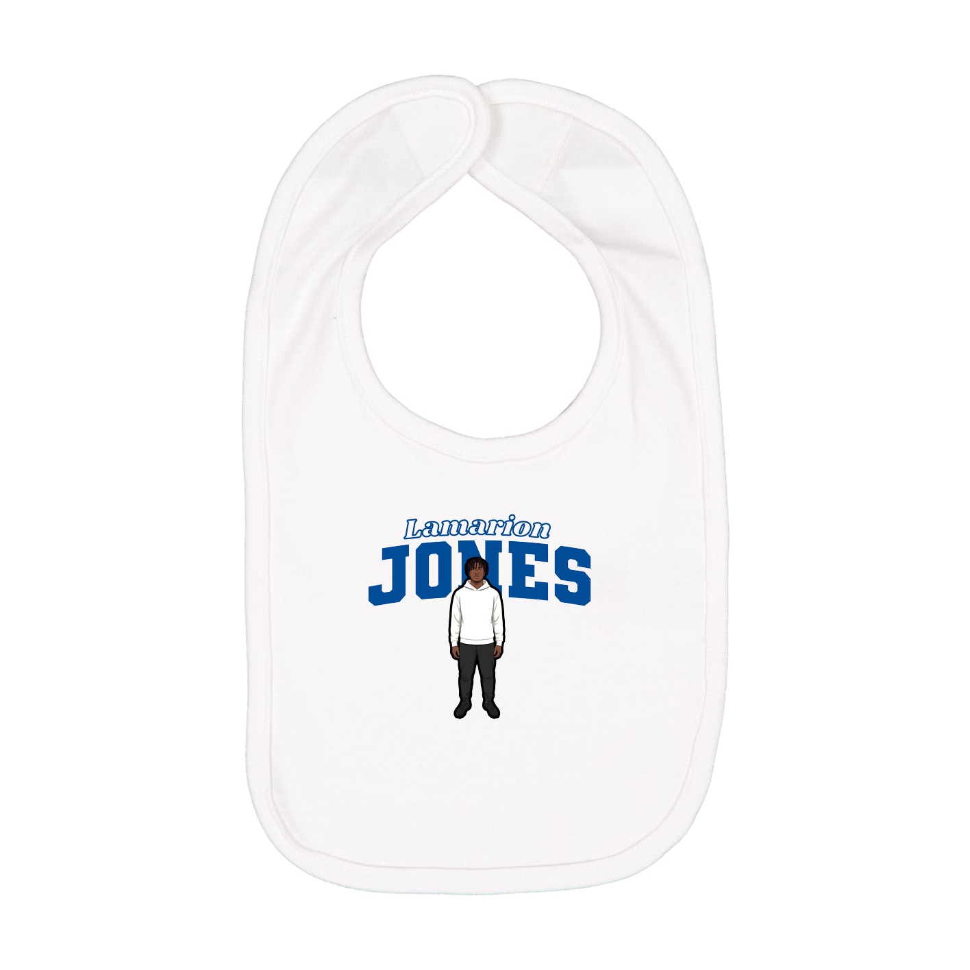 Infant Bib — Name Arch in White