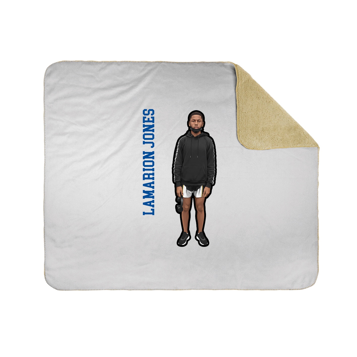 Throw Blanket — Name Vertical in White