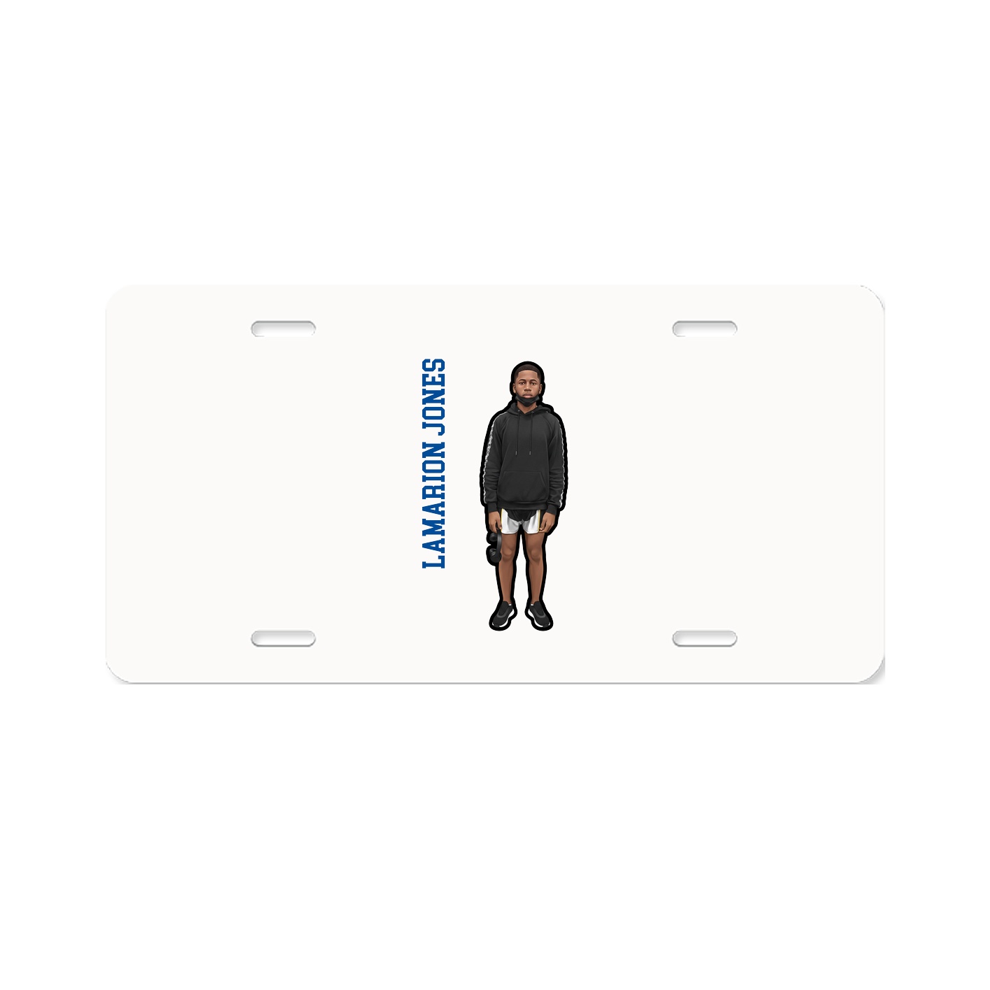License Plate — Name Vertical in Classic