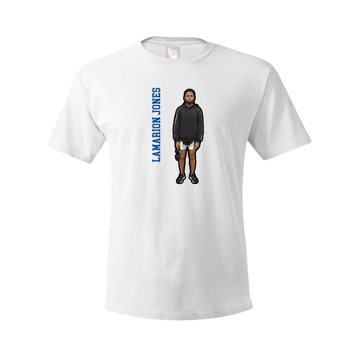 Tee — Name Vertical in White