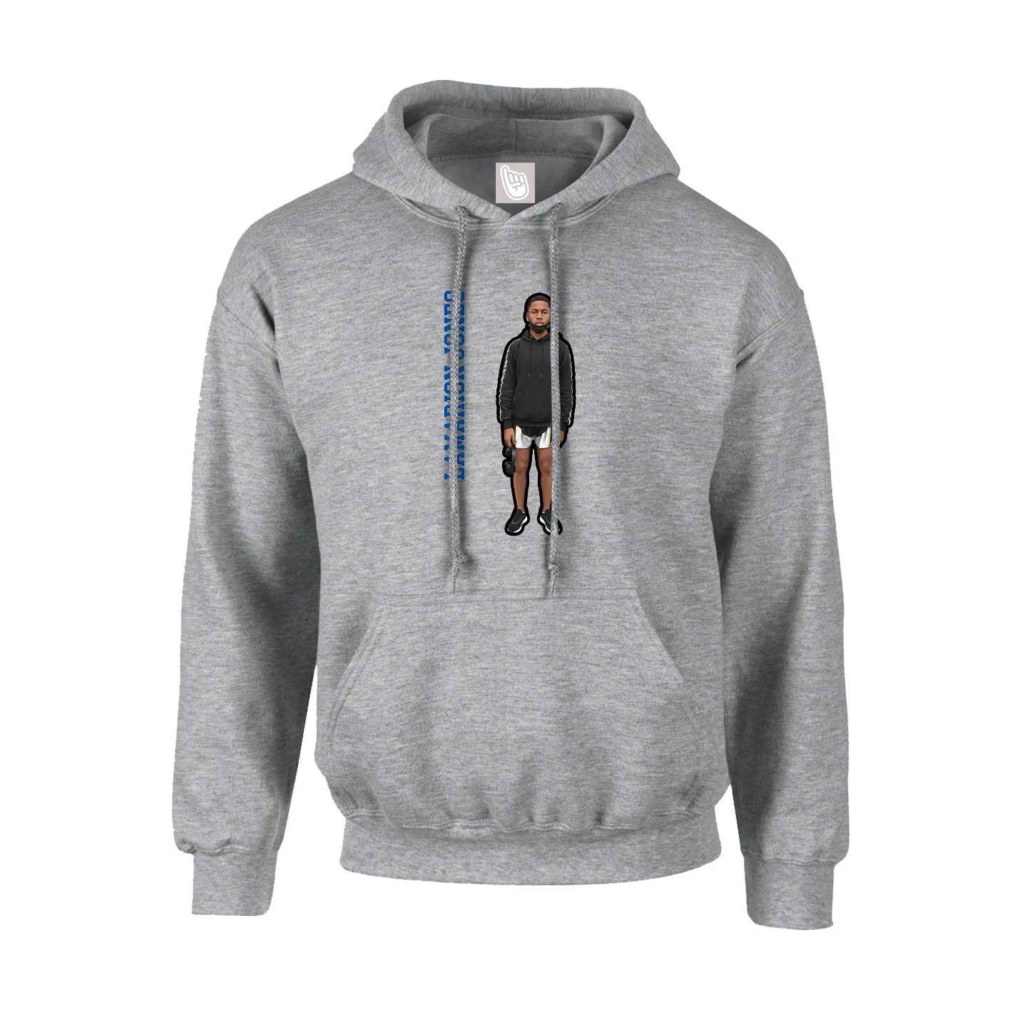Youth Hoodie — Name Vertical in Grey