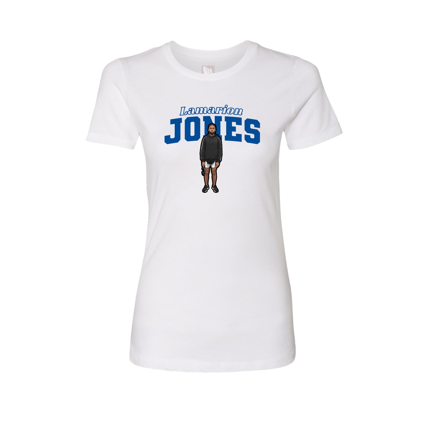 Fitted Women's Tee — Name Arch in White