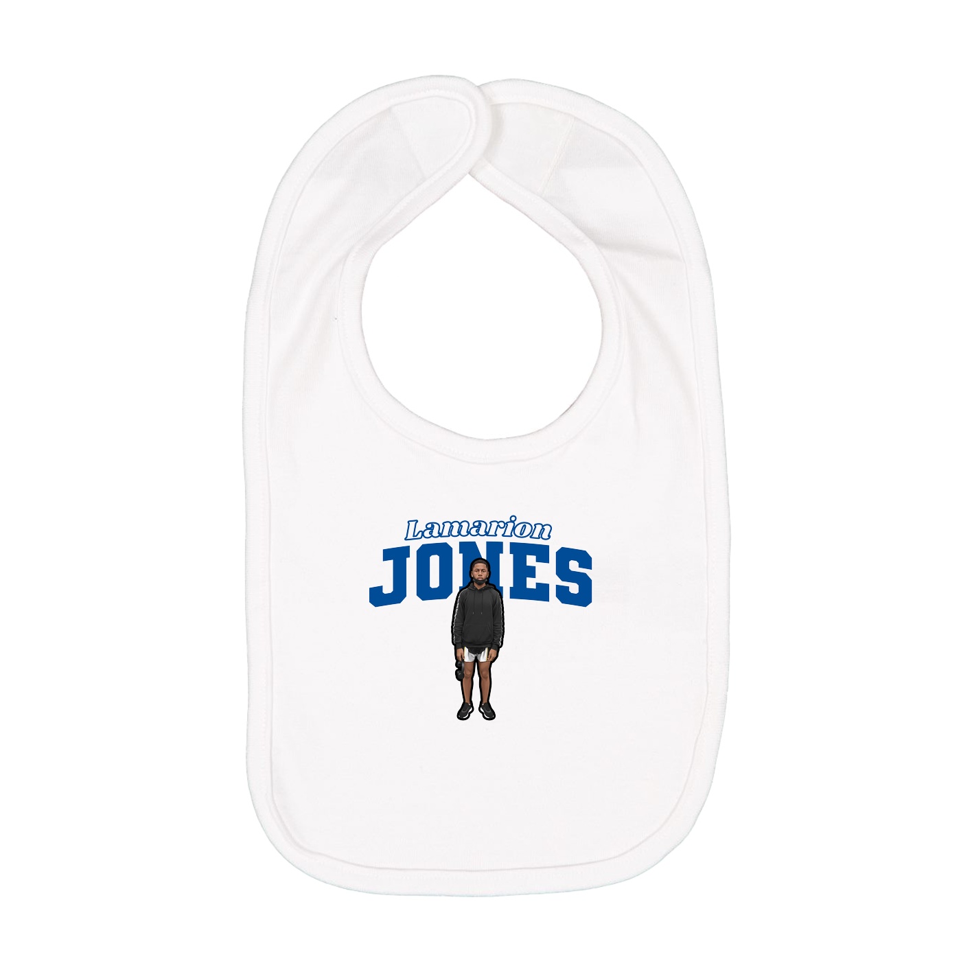 Infant Bib — Name Arch in White