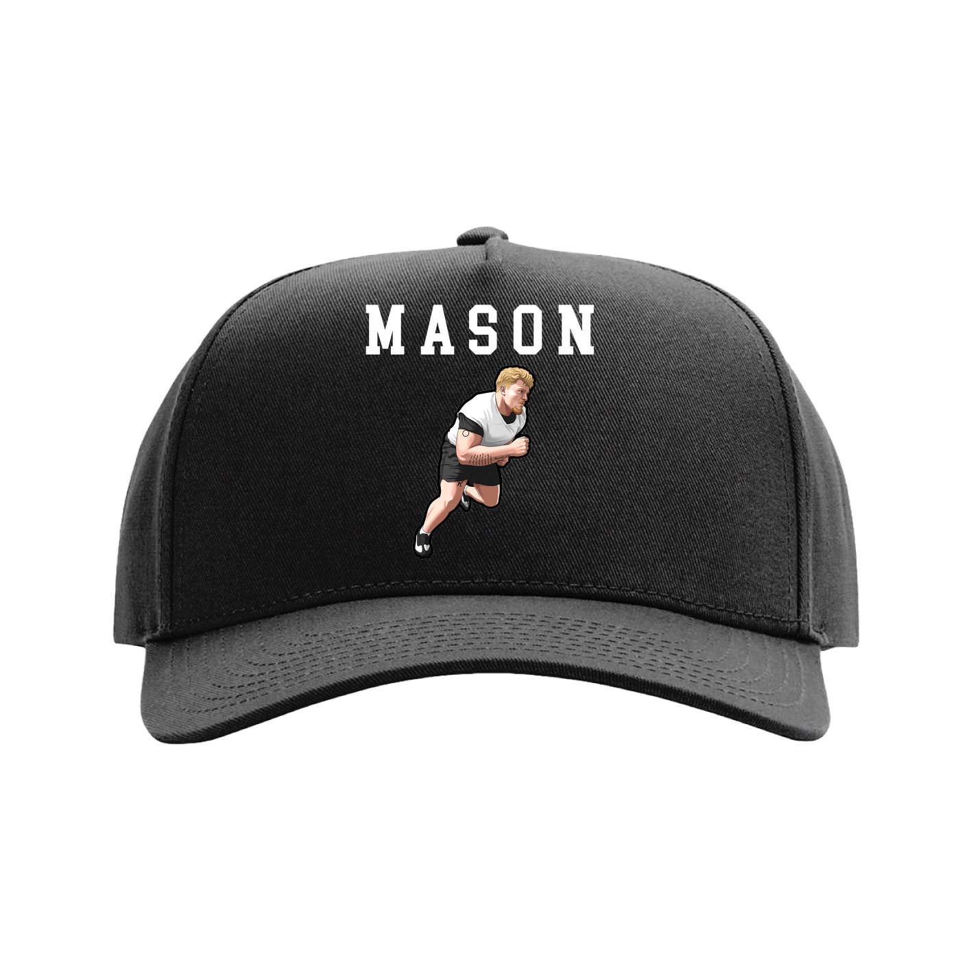 Full Fabric Five-Panel Champ Cap — Shirsey in Black
