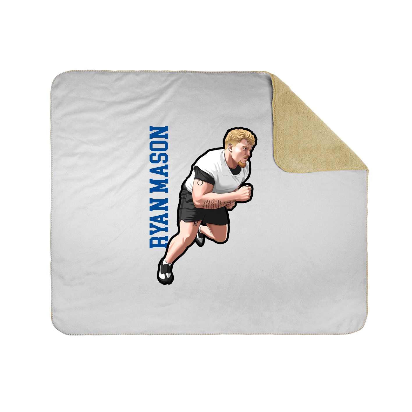 Throw Blanket — Name Vertical in White
