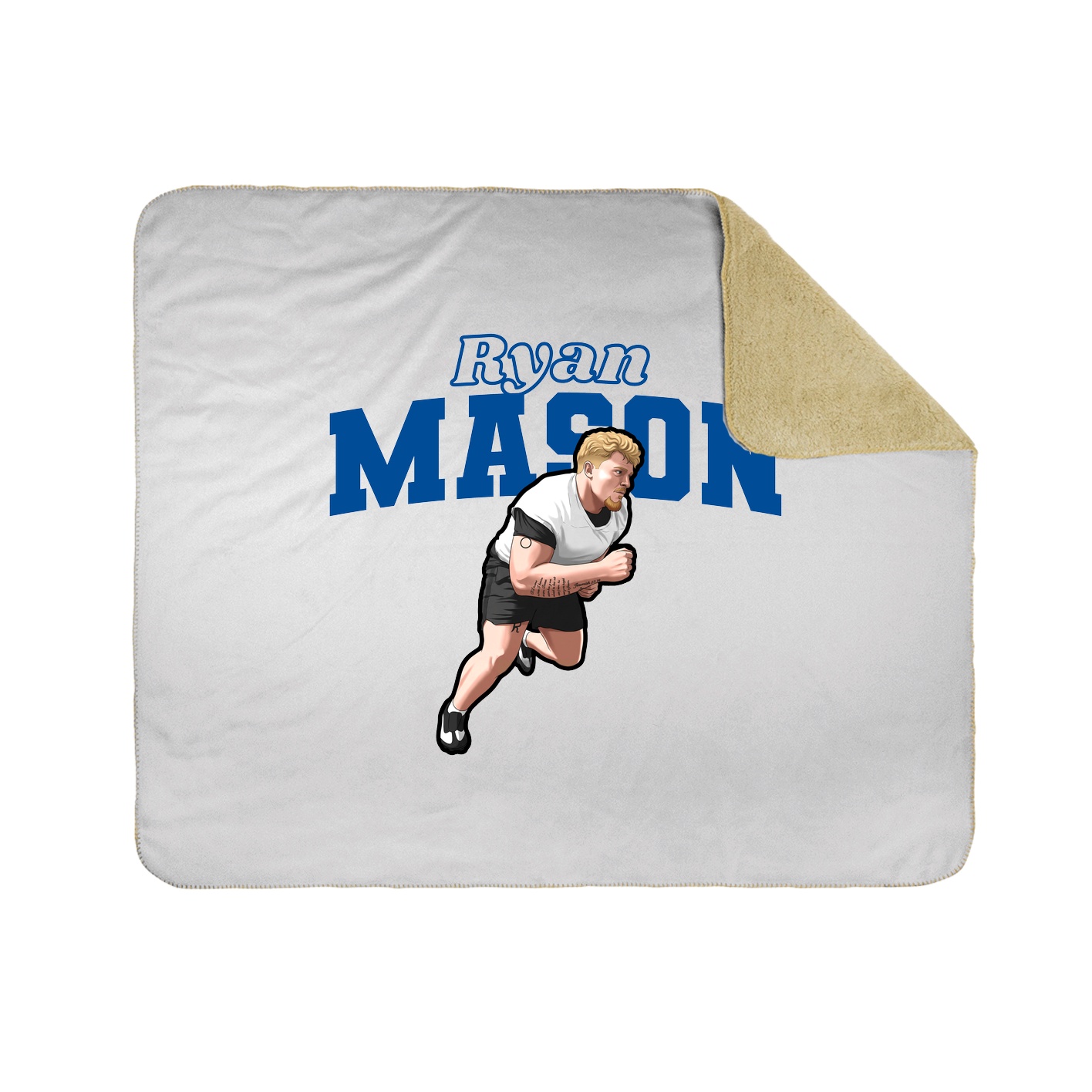Throw Blanket — Name Arch in White