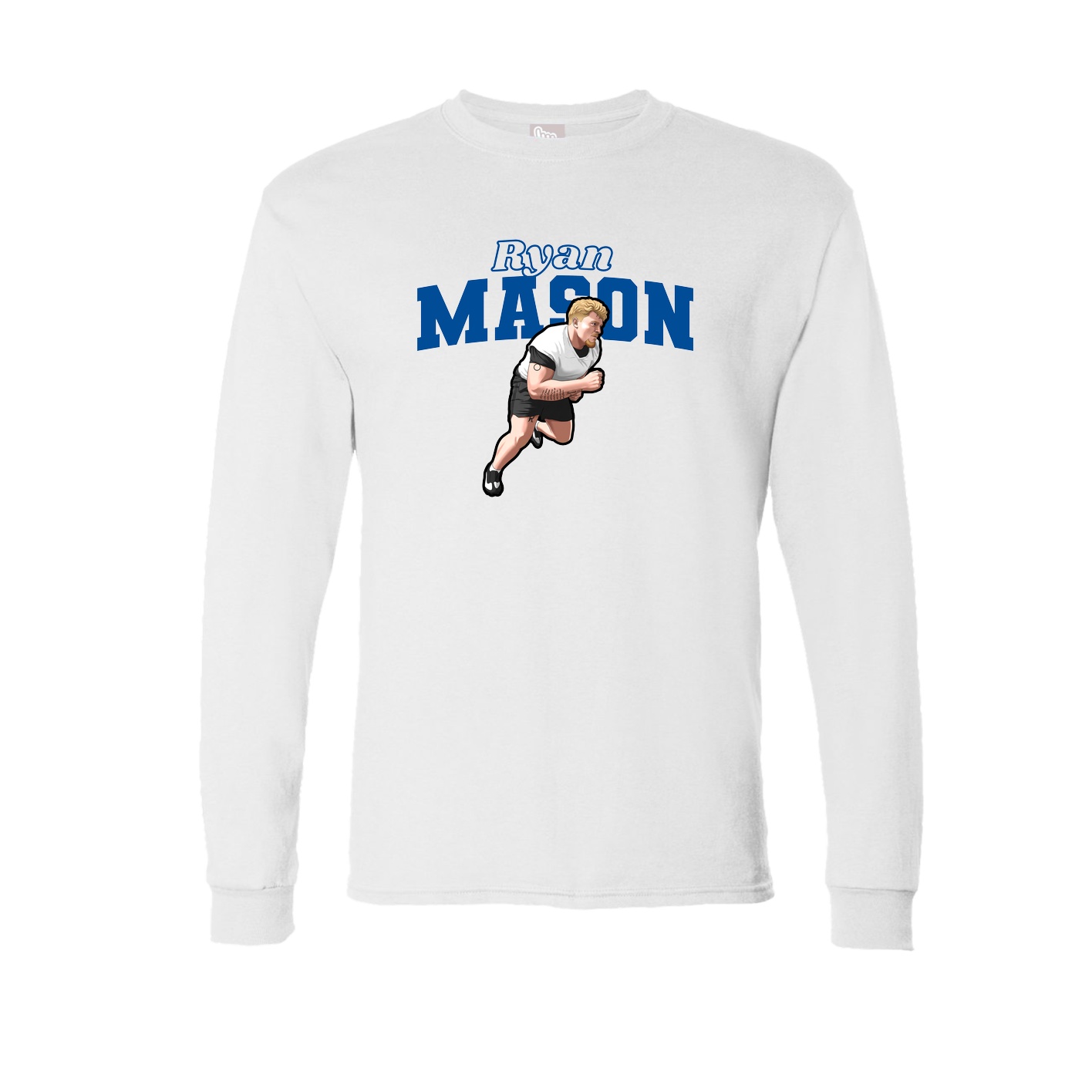 Long Sleeve Tee — Name Arch in White