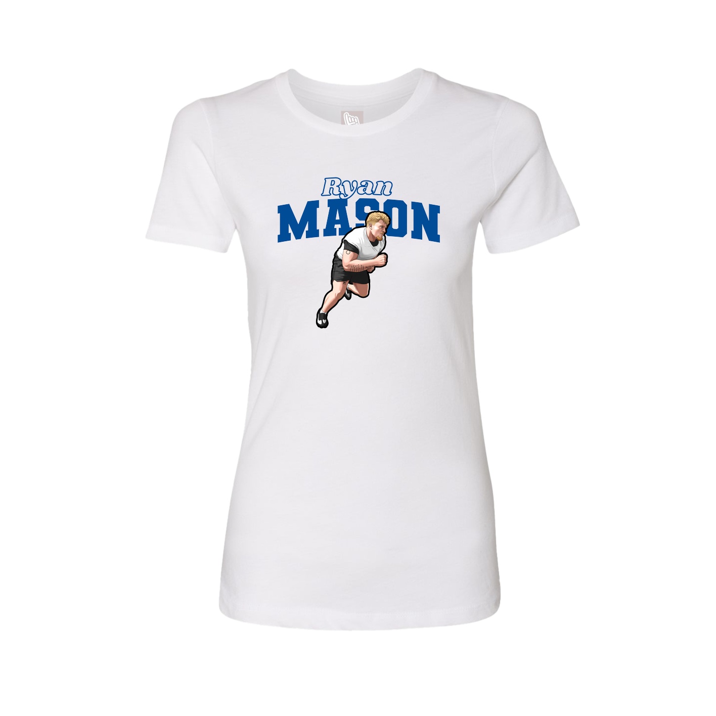 Fitted Women's Tee — Name Arch in White