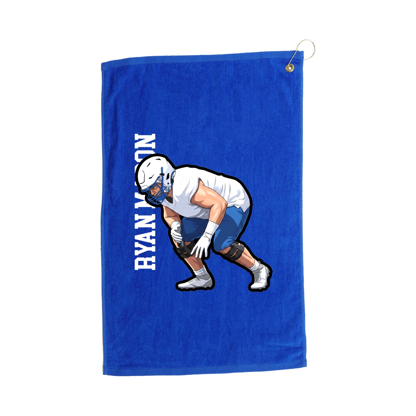 Golf Towel — Name Vertical in Royal