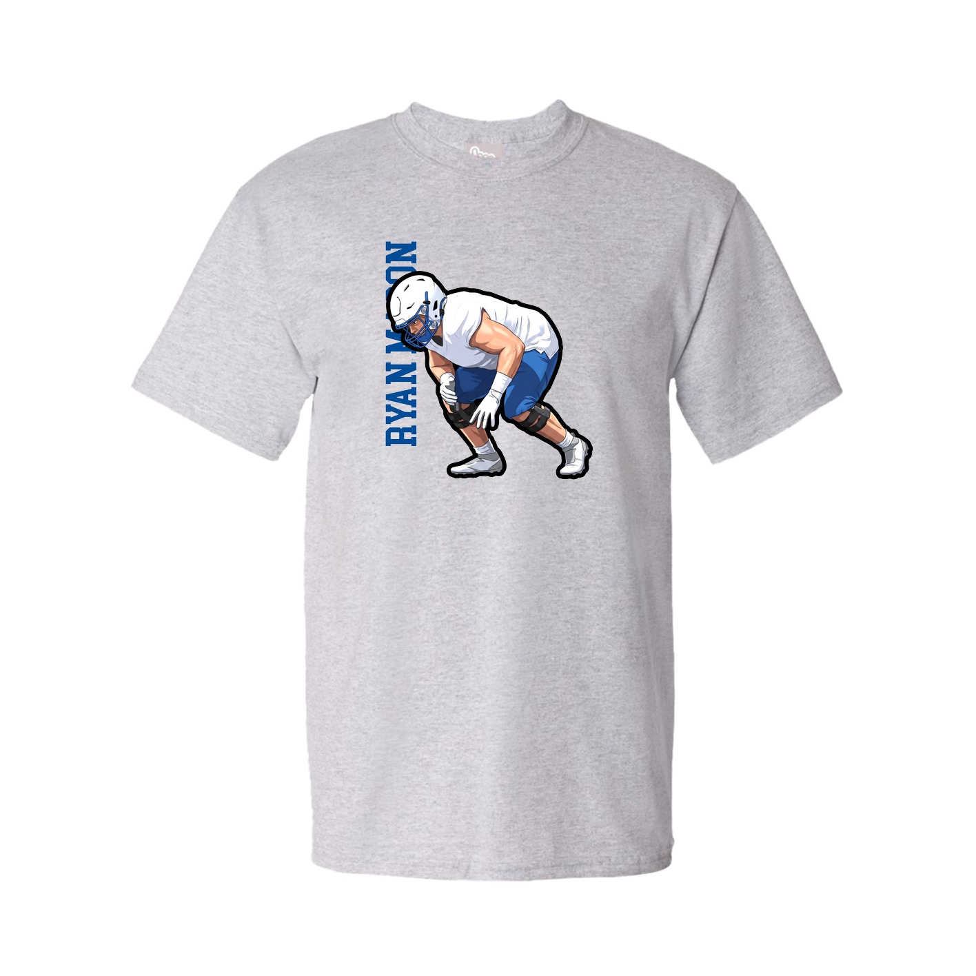 Youth Tee — Name Vertical in Grey