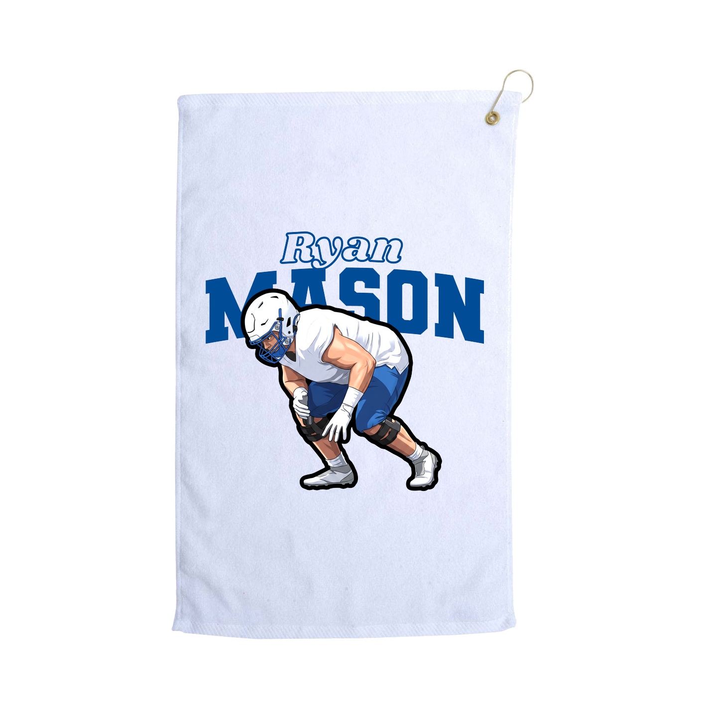 Golf Towel — Name Arch in White