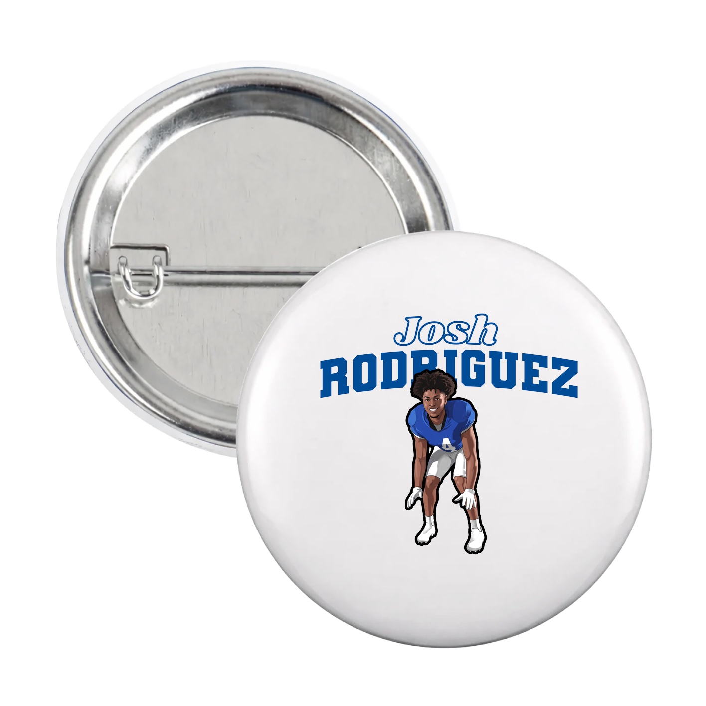 Game Day Button — Name Arch in White