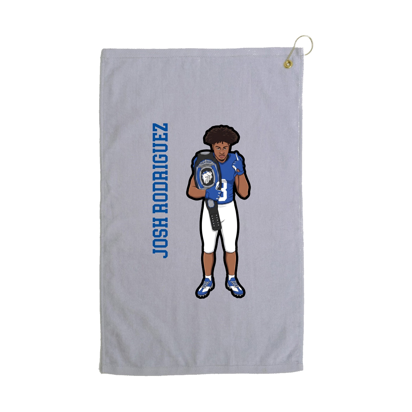 Golf Towel — Name Vertical in Grey