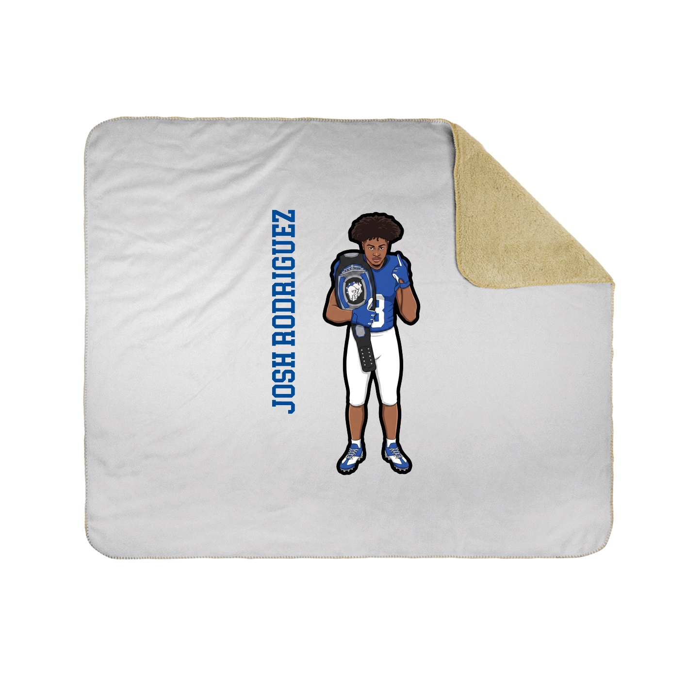 Throw Blanket — Name Vertical in White
