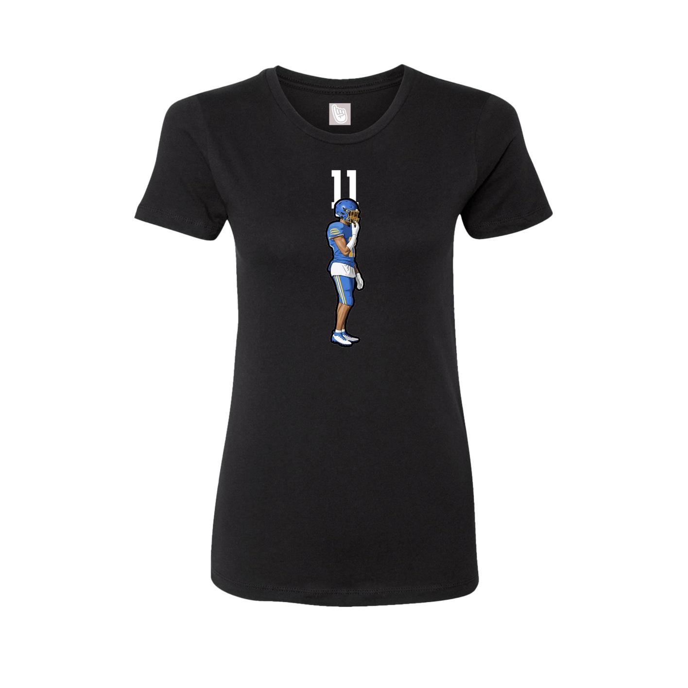 Fitted Women's Tee — Number Top in Black