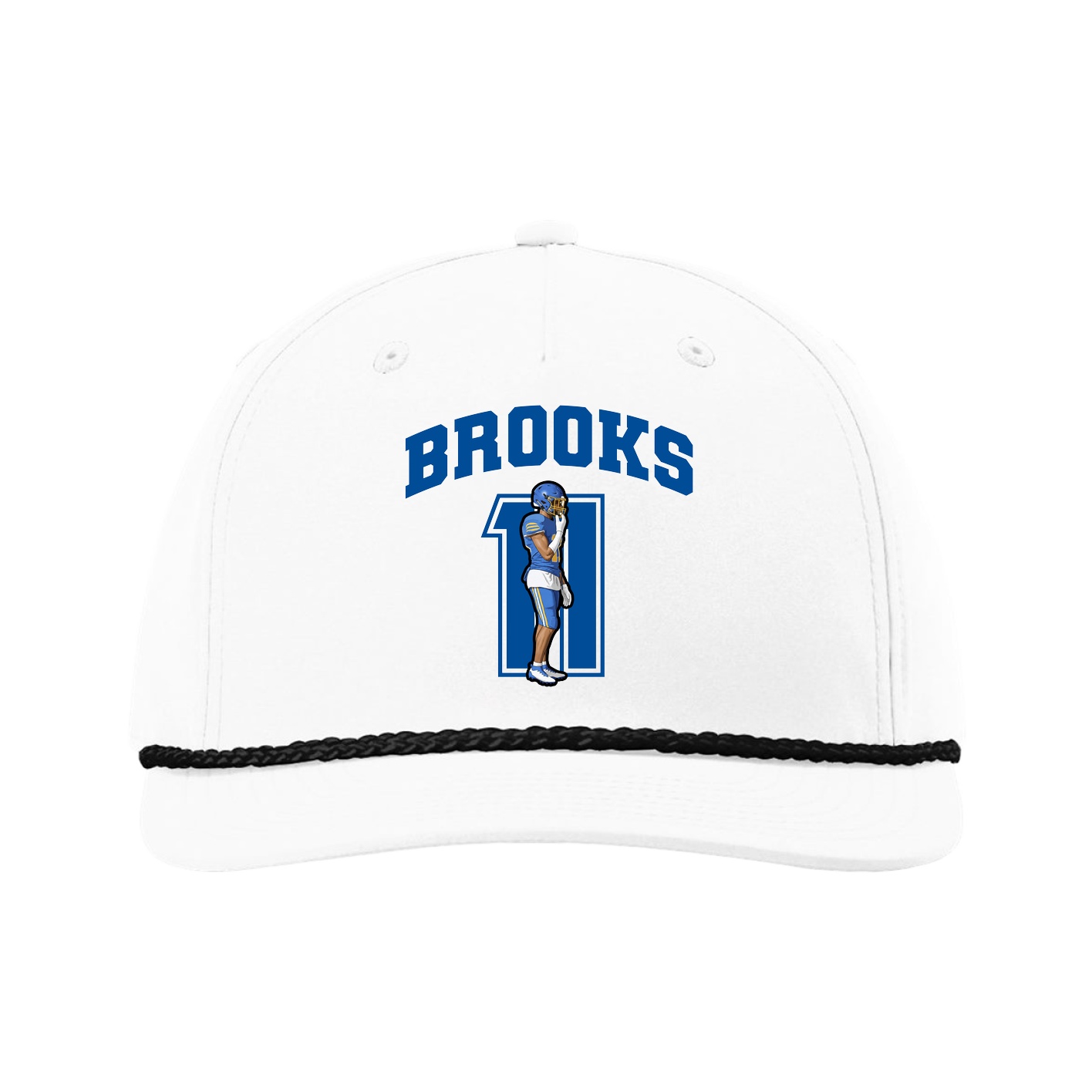 Five-Panel Classic Rope Cap — Number in White