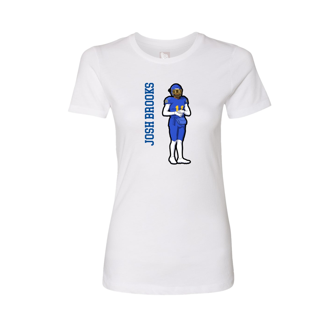 Fitted Women's Tee — Name Vertical in White