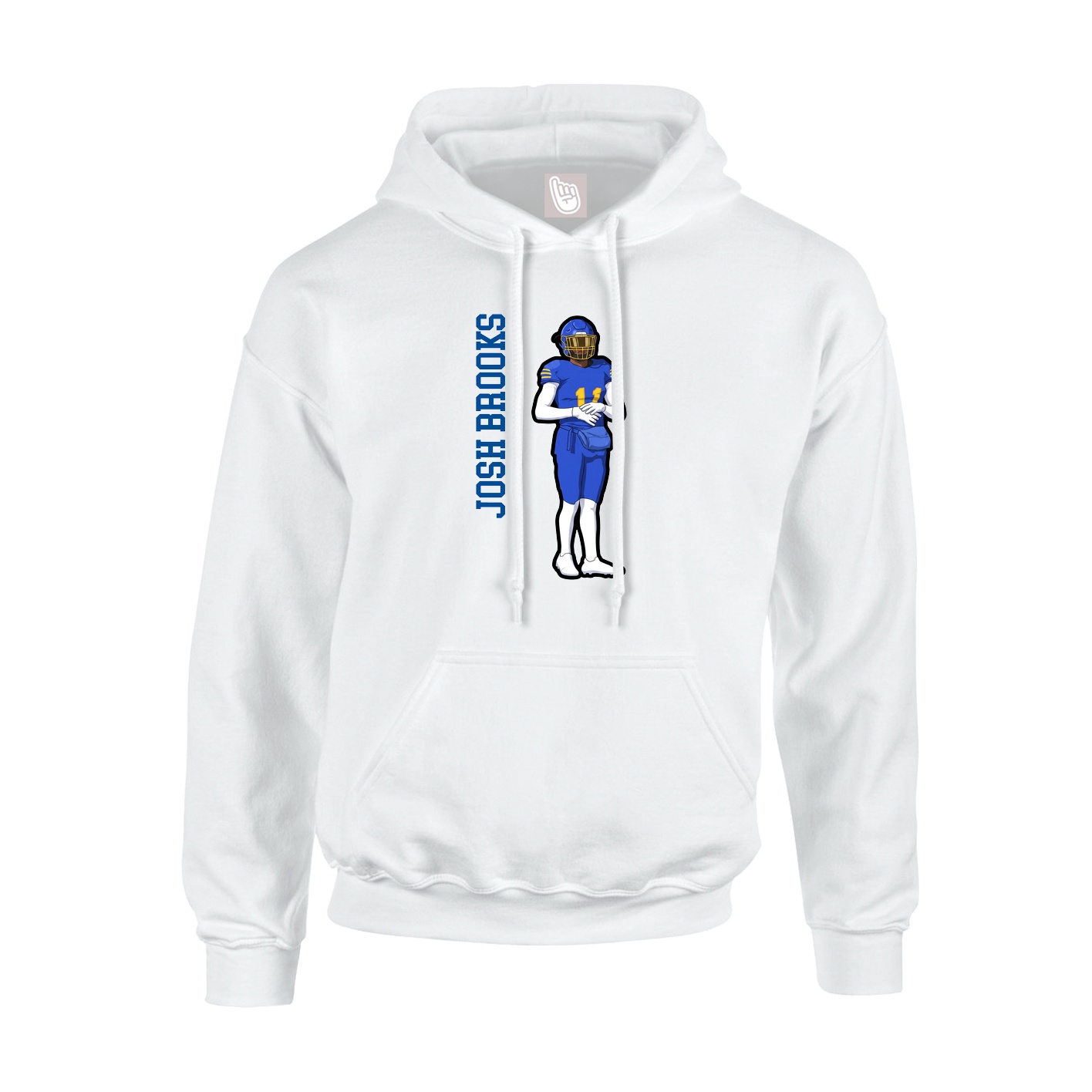 Hoodie — Name Vertical in White