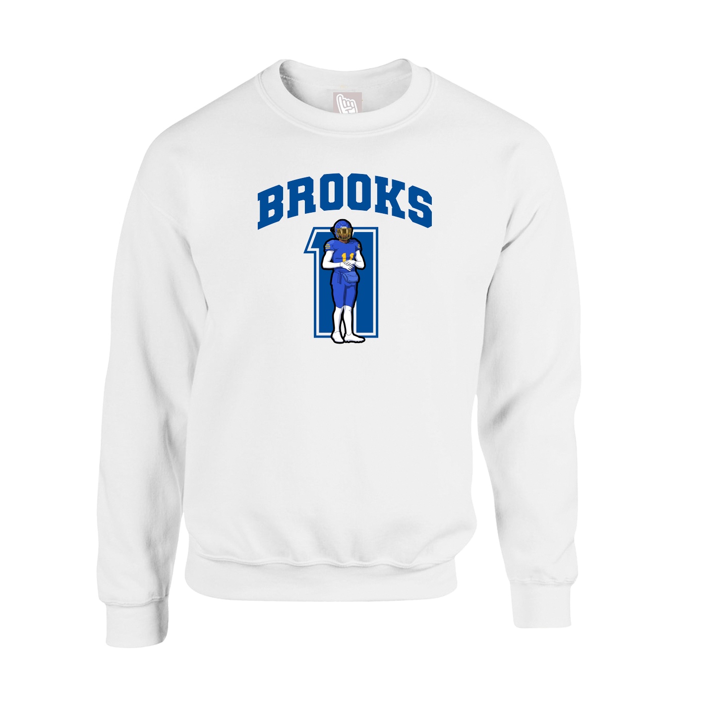 Fleece Crew — Number in White