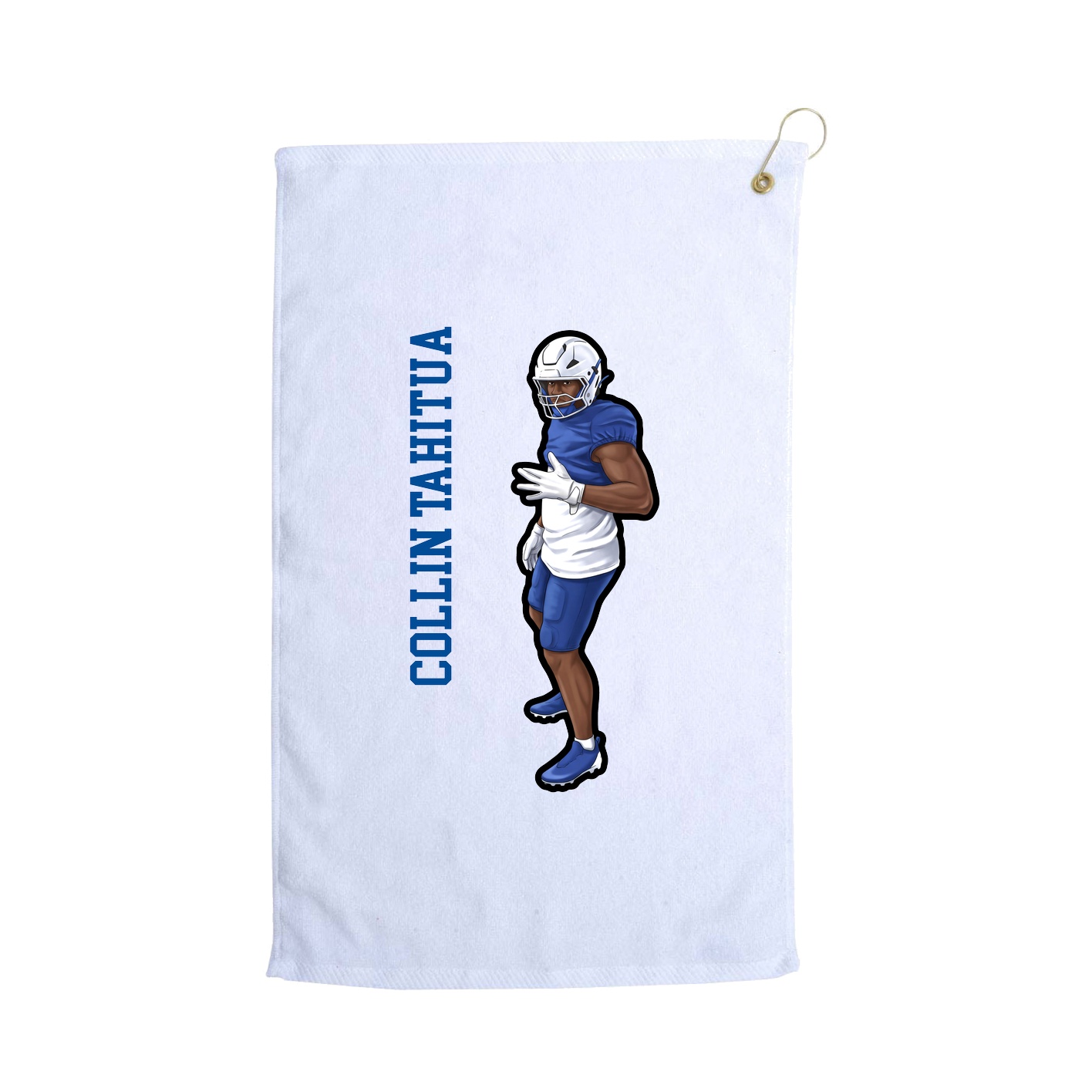 Golf Towel — Name Vertical in White