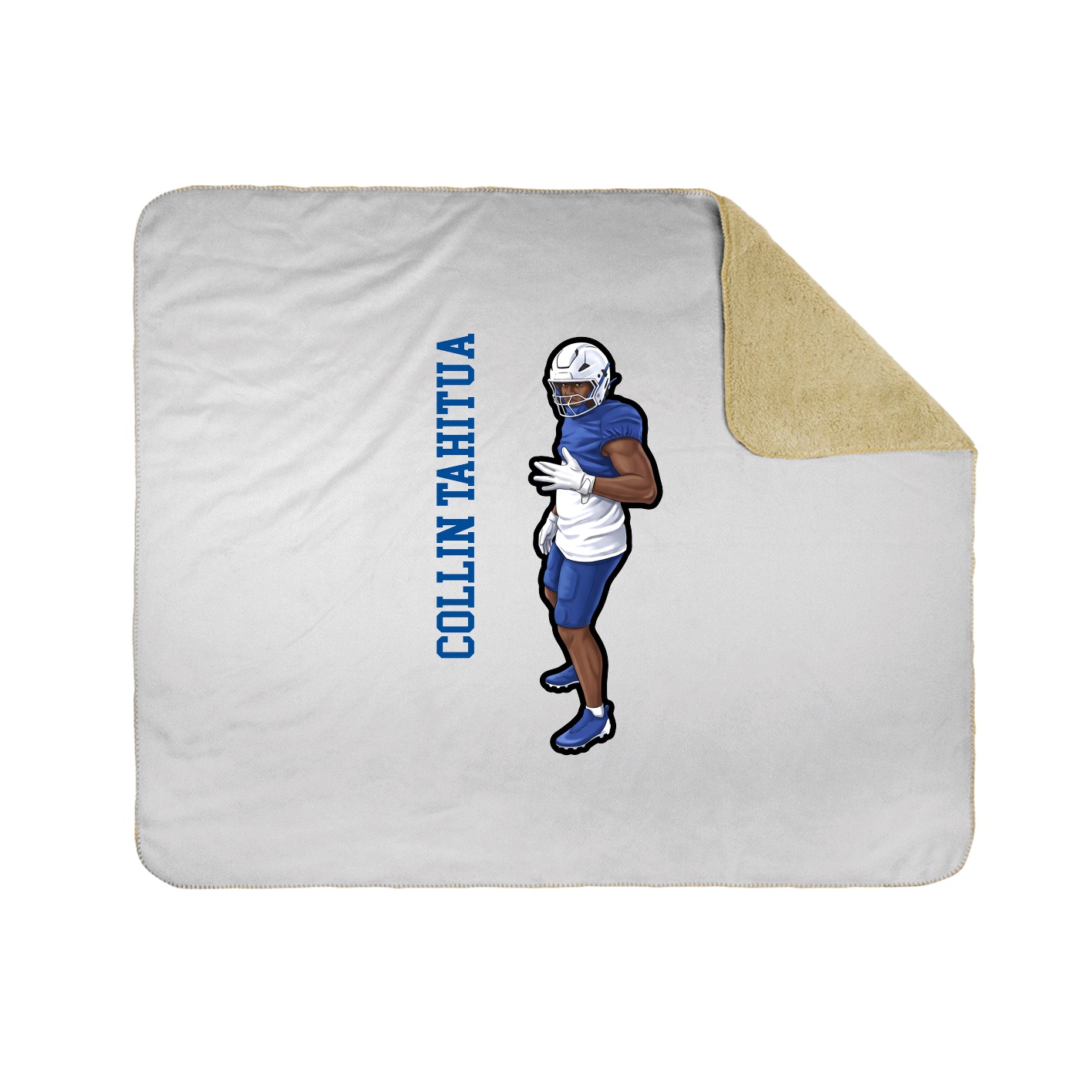 Throw Blanket — Name Vertical in White
