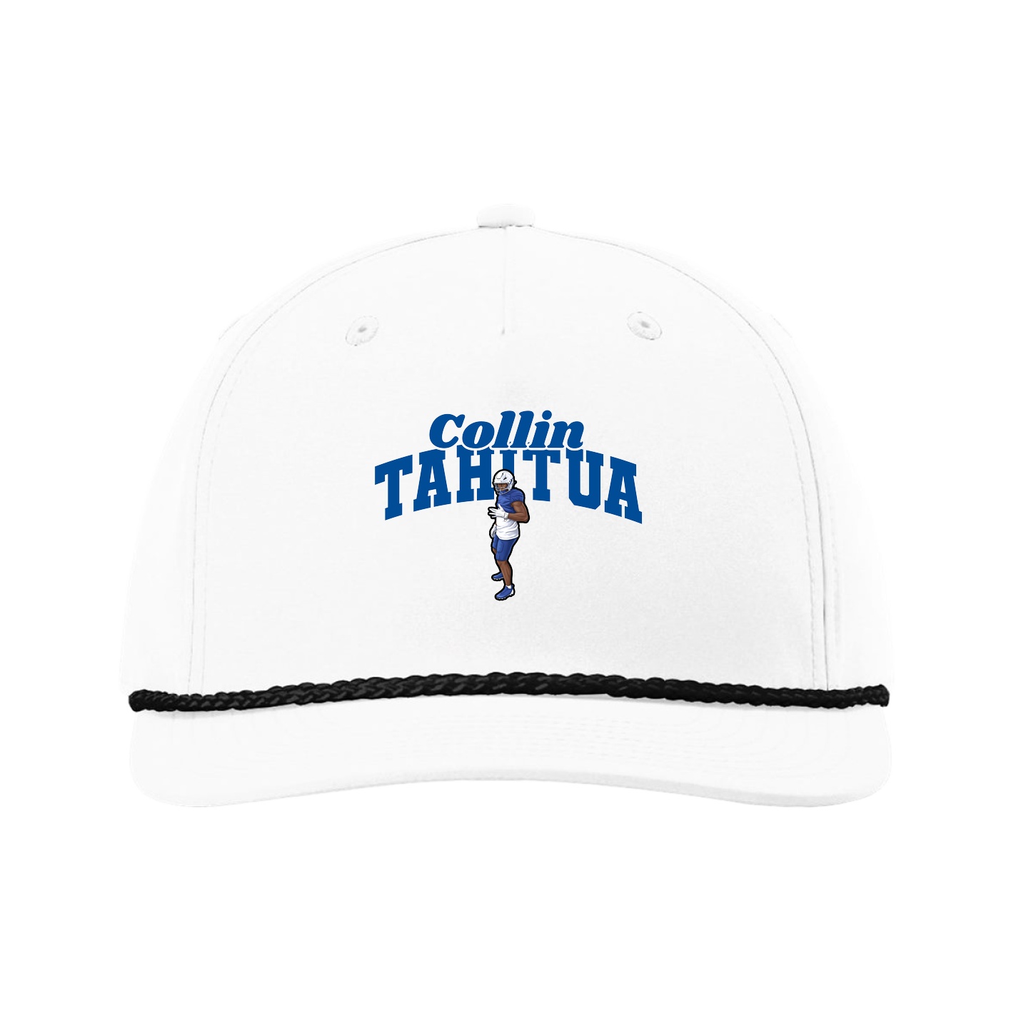 Five-Panel Classic Rope Cap — Signature Arch in White