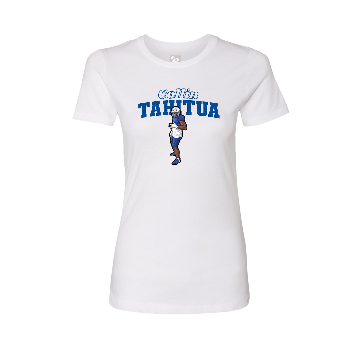 Fitted Women's Tee — Name Arch in White
